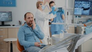 patient having an extreme toothache